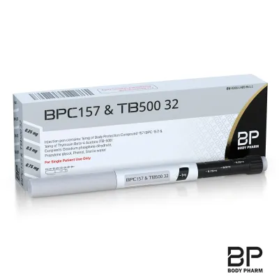 Body Pharm BPC-157 + TB-500 — Verpackung und Pen (nur für Forschung)