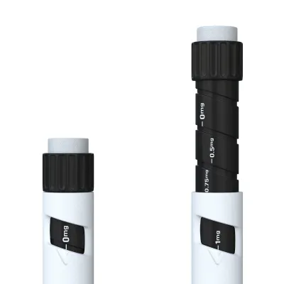 Body Pharm BPC-157 + TB-500 — Dosierwahlrad, Nahaufnahme