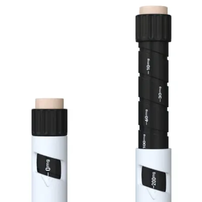 Body Pharm NAD+ 1000 — Dosierwahlrad, Nahaufnahme